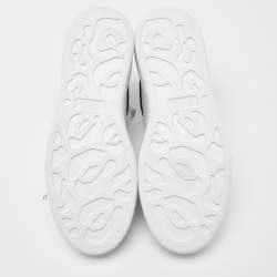 Pre Owned Alexander McQueen White Leather and Suede Oversized Low-Top Sneakers Size 39.5