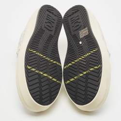 Pre Owned Alexander McQueen Sliver Leather Slip On Sneakers Size 38