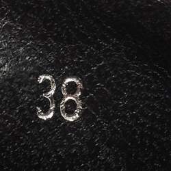 Pre Owned Alexander McQueen Sliver Leather Slip On Sneakers Size 38