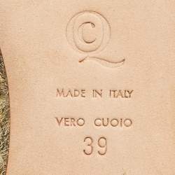 Pre Owned Alexander McQueen Metallic Gold Studded Leather Smoking Slippers Size 39