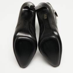 Pre Owned Alexander McQueen Black Leather Ankle Boots Size 40