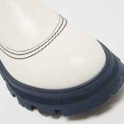 Pre Owned Alexander McQueen White Leather Wander Chelsea Boots Size 40