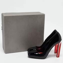 Alexander McQueen Black Patent Leather Square Toe Pumps Size 40