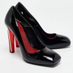 Alexander McQueen Black Patent Leather Square Toe Pumps Size 40