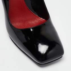 Alexander McQueen Black Patent Leather Square Toe Pumps Size 40