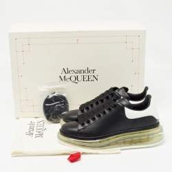 Pre Owned Alexander McQueen Black/White Leather Oversized Sneakers Size 35