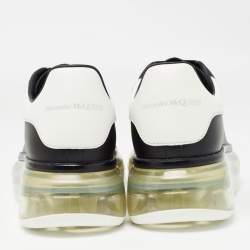 Pre Owned Alexander McQueen Black/White Leather Oversized Sneakers Size 35