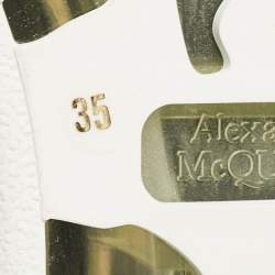 Pre Owned Alexander McQueen Black/White Leather Oversized Sneakers Size 35