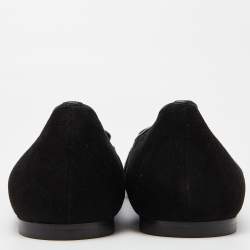 Pre Owned Alexander McQueen Black Suede Sequin Skull Smoking Slippers Size 39