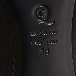 Pre Owned Alexander McQueen Black Suede Sequin Skull Smoking Slippers Size 39