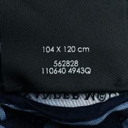 Alexander McQueen Blue Skull Print Modal Blend Scarf 