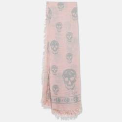 Alexander McQueen Light Pink All-Over Print Modal Scarf