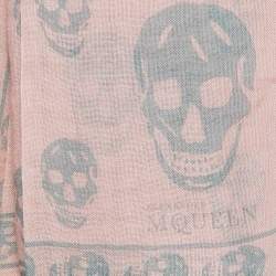 Alexander McQueen Light Pink All-Over Print Modal Scarf