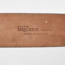 Alexander McQueen Gold Leather Waist Belt 75CM