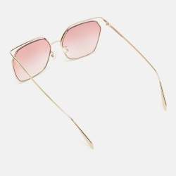 Alexander McQueen Pink Gradient AM0254S The Cut Square Sunglasses