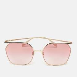 Alexander McQueen Pink Gradient AM0254S The Cut Square Sunglasses