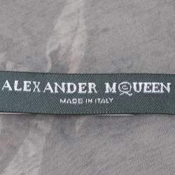 Alexander McQueen Grey Skull Printed Silk Scarf