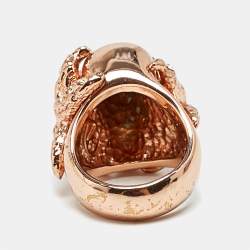Alexander McQueen Skull Starfish Crystals Rose Gold Tone  Ring Size 52