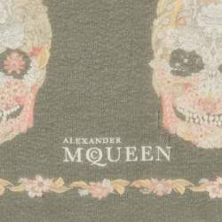 Alexander McQueen Black Skull Print Silk Scarf 