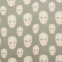 Alexander McQueen Black Skull Print Silk Scarf 