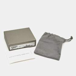 Pre Owned Alexander McQueen Jewel Friendship Adjustable Nappa Leather Gold Tone Bracelet