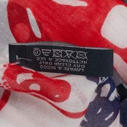 Pre Owned Alexander McQueen White Skull Print Modal and Silk Scarf