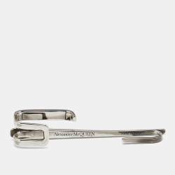 Pre Owned Alexander McQueen Crystals Silver Tone Brooch