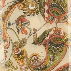 Pre Owned Alexander McQueen Cream Paisley Print Silk Scarf