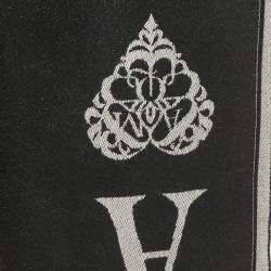 Pre Owned Alexander McQueen Black Skull Pattern Wool Shawl