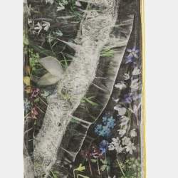 مملوكة مسبقًا Alexander McQueen Black Floral Print Silk Square Scarf 