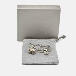 Pre Owned Alexander McQueen Skull Motif Silver Tone Pendant Necklace