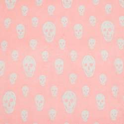 Pre Owned Alexander McQueen Pink/Grey Skull Print Silk Scarf