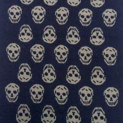 Pre Owned وشاح ألكسندر ماكوين صوف أسود بنقشة جمجمة