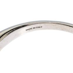 Pre Owned Alexander McQueen Raven Skull Silver Tone Open Cuff Bracelet M