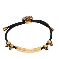 Pre Owned سوار أليكساندر ماكوين جلد لونين جمجمة كريستال