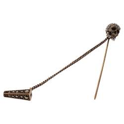 Pre Owned بروش أليكساندر أليكساندر ستيك سلسلة جمجمة مرصع كريستال 