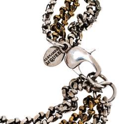 Pre Owned Alexander McQueen Engraved Crystal Sphere Layered Celtic Necklace