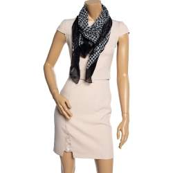 Pre Owned Alexander McQueen Black & White Skull Print Silk Scarf