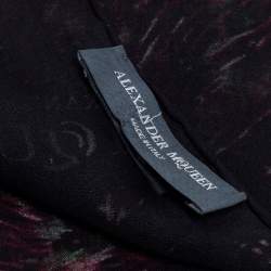 Alexander McQueen Black Animal Patterned Silk Chiffon Scarf