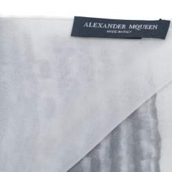 Alexander McQueen Monochrome Printed Silk Square Scarf 