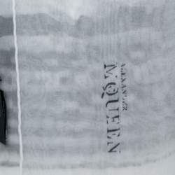 Alexander McQueen Monochrome Printed Silk Square Scarf 