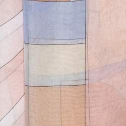 Pre Owned وشاح أليكساندر ماكوين حرير مطبوع نقوش هندسية متعدد الألوان فاتحة