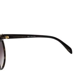 Pre Owned Alexander McQueen Blonde Havana/ Purple AM0181S Crystal Cateye Sunglasses
