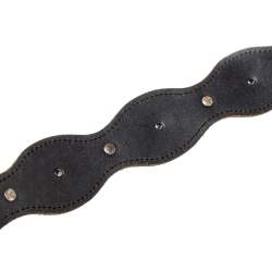 مملوكة مسبقًا Alexander McQueen Black Leather Chain Detail Buckle Belt 75CM