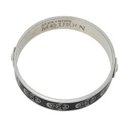 Alexander McQueen Black Enamel Skull Bangle Bracelet