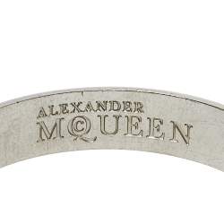 Alexander McQueen Black Enamel Skull Bangle Bracelet