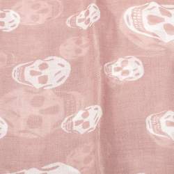 Pre Owned وشاح أليكساندر ماكوين مودال وحرير طباعة جمجمة وردي