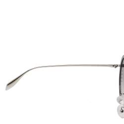 Alexander McQueen Grey/Silver Metal Studded AM0311S Gradient Round Sunglasses