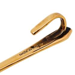 Pre Owned Alexander McQueen Crystal Gold Tone Ear Cuff Earring