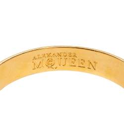 Alexander McQueen Red Enamel Skull Bangle Bracelet